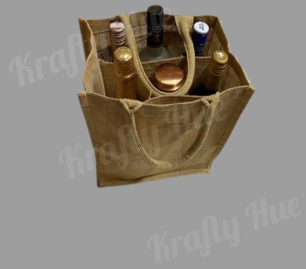 Jute Two in One 6 bottle Bag